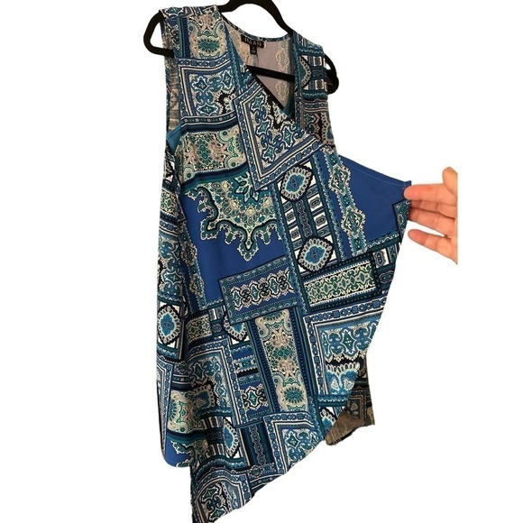 IMAN Women's Summer Tank Top w/ Sleeveless Open Front Vest Sz S Blue NWT - Picture 3 of 7